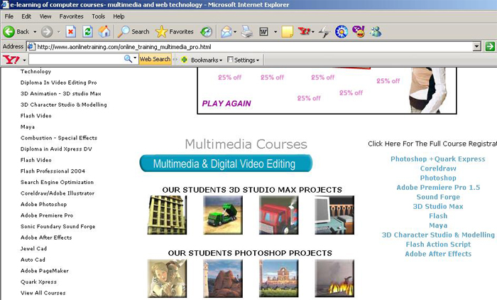 click on the link at the extreme right to register for the course